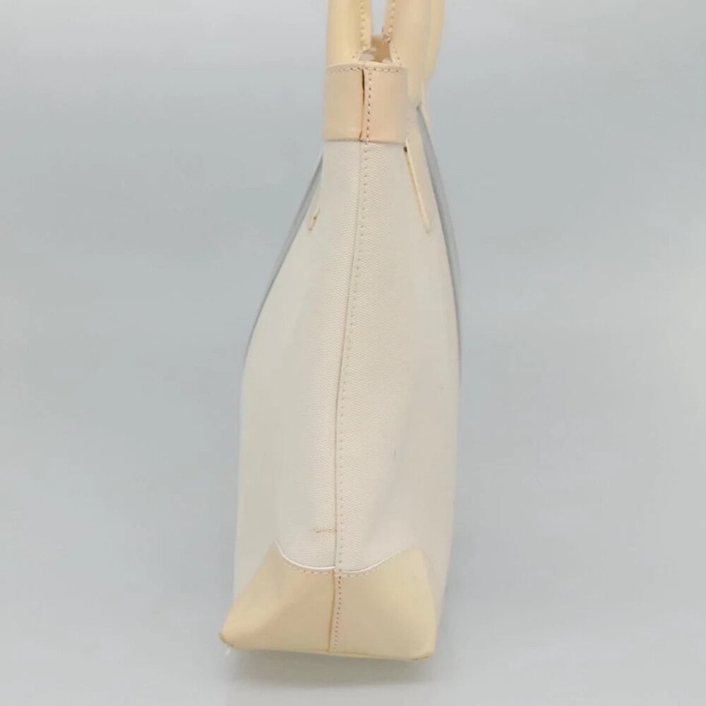 GUCCI Sherry Line Hand Bag Canvas White Black Auth ep7988 - Picture 5 of 15